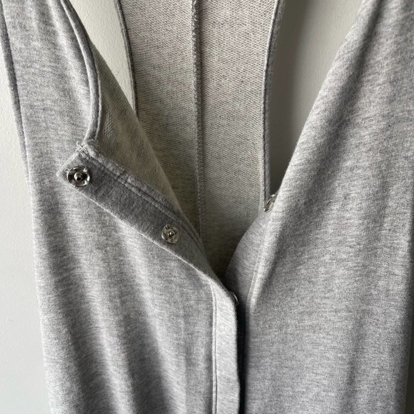 Samantha Eng Jumpsuit Womens Medium Grey Button Front Casual Lounge Knit - Picture 5 of 8